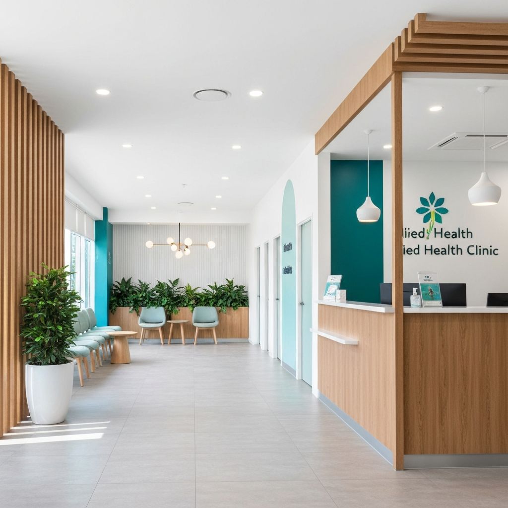 Sports and Spinal Physio clinic reception area — welcoming and professionally designed